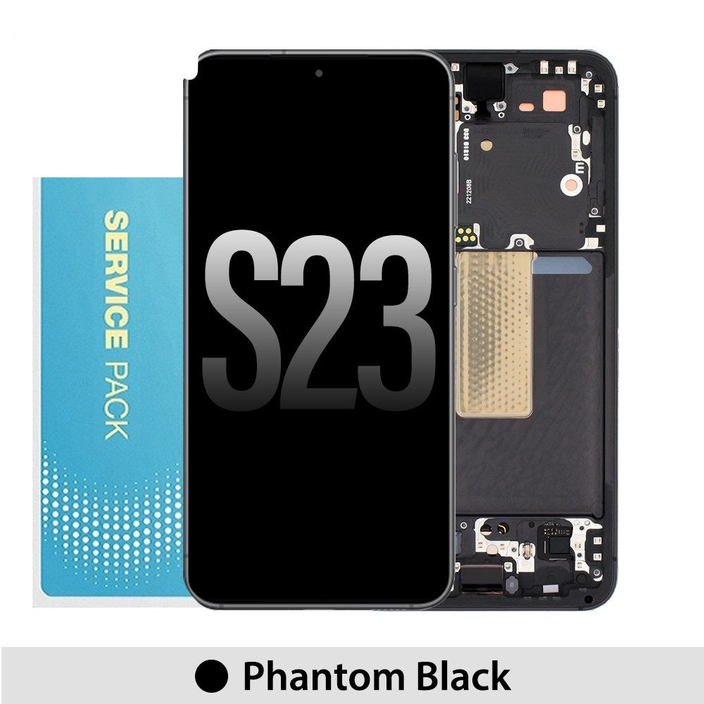Samsung Galaxy S23 5G S911B OLED Screen Replacement Digitizer with Frame GH82-30480A (Gold)-Phantom Black Samsung Galaxy S23 5G S911B OLED Screen Replacement Digitizer with Frame GH82-30480A (Gold)-Phantom Black